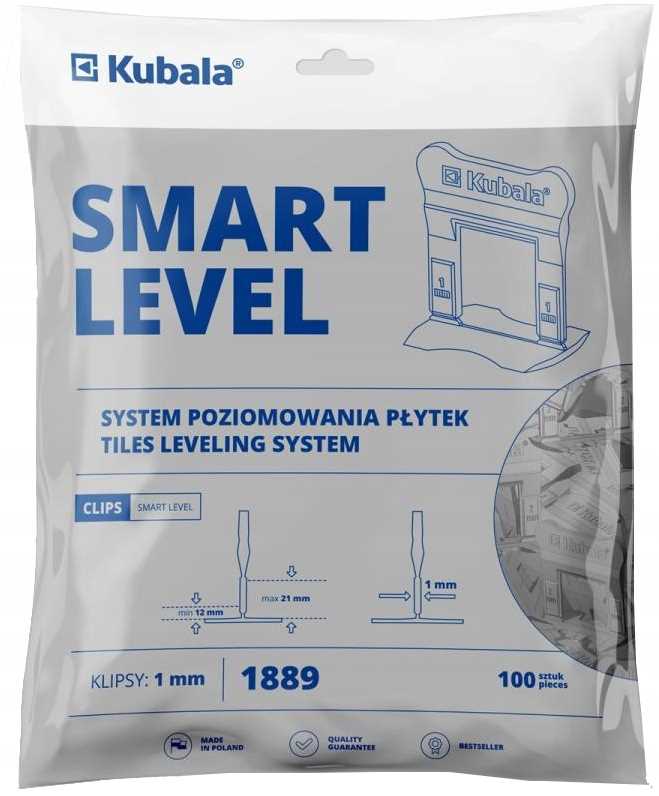 Kubala Smart Level Clips 1Mm High 100Pcs 1889