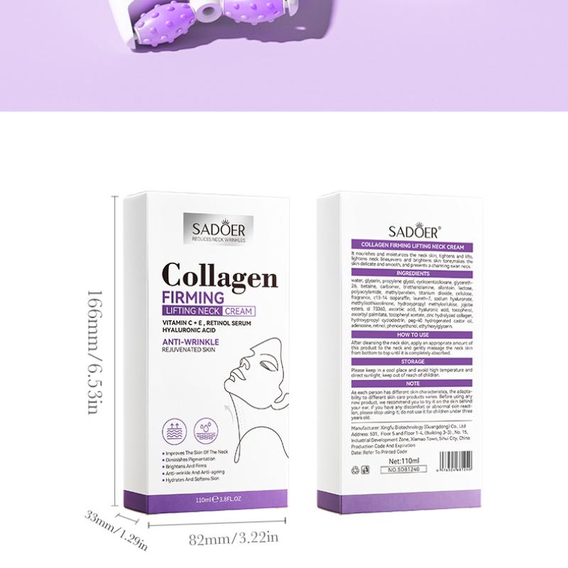 Коллагеновый крем для шеи 110 мл SADOER Firming Roller Neck Cream