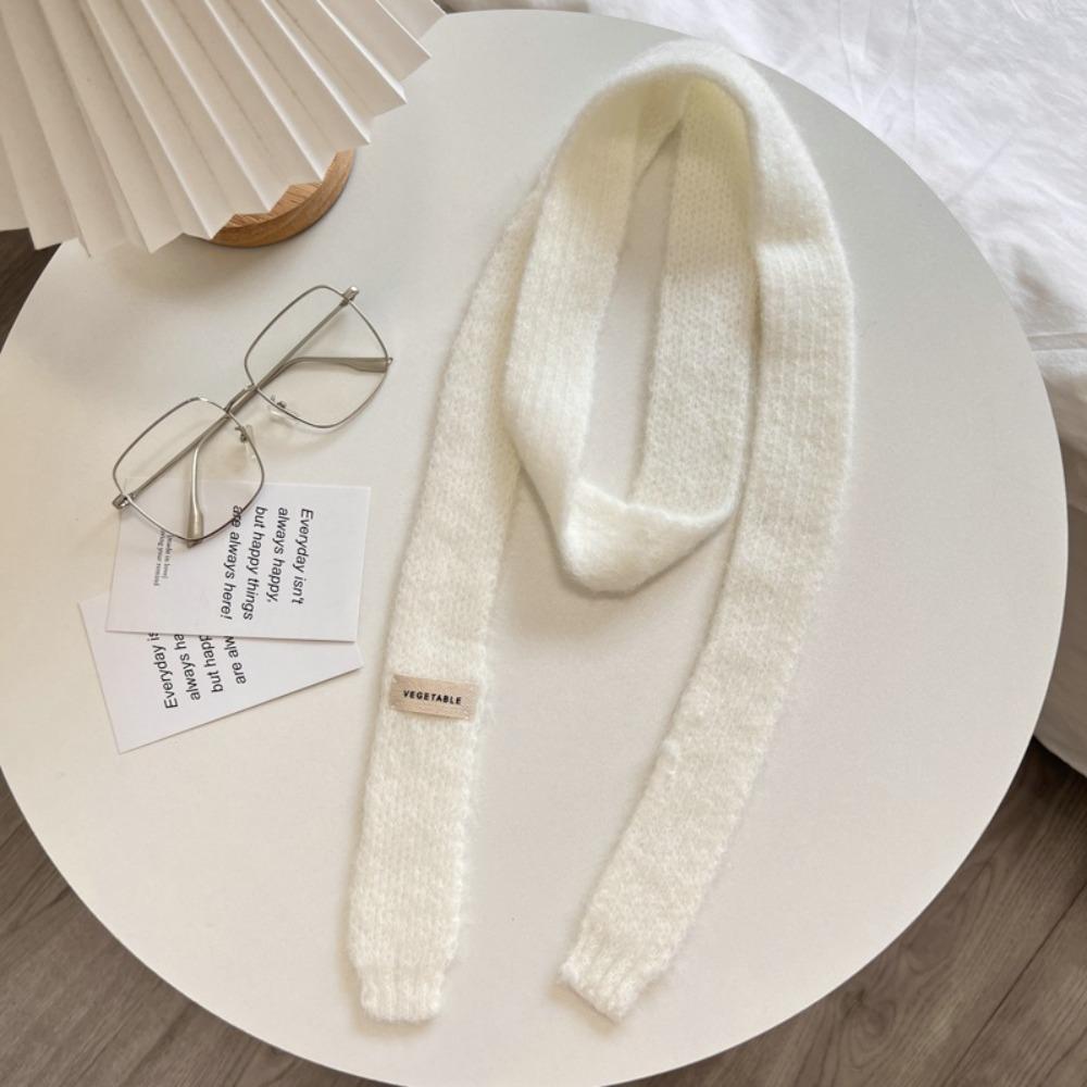 Korean Style Y2K Thin Scarf Rainbow Color Soft Long Narrow Scarves Neck Warmer Neckerchief Harajuku Knitted Scarf Autumn