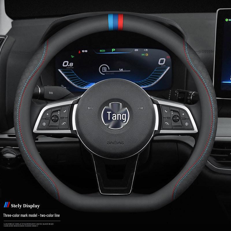 Leather Steering Wheel Cover for BYD Song MAX, Tang, F3, Surui, E5, Qin DM-i, Song Pro, S7, Han, S6