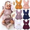 Cute Summer Newborn Infant BabyGirls Clothes Solid Color Ruffles Backcross Romper Bodysuit Outfits
