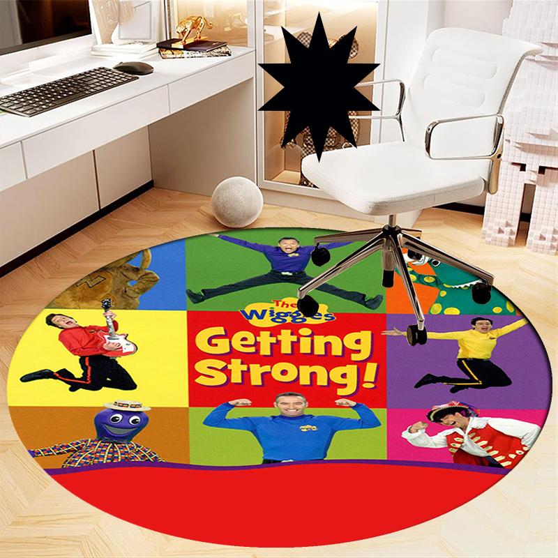 The Wiggles Printed Round Rug Carpet Chair Rug Area Rug Entryway Doormats,for Office Chair Living Room Bedroom Kitchen Room.