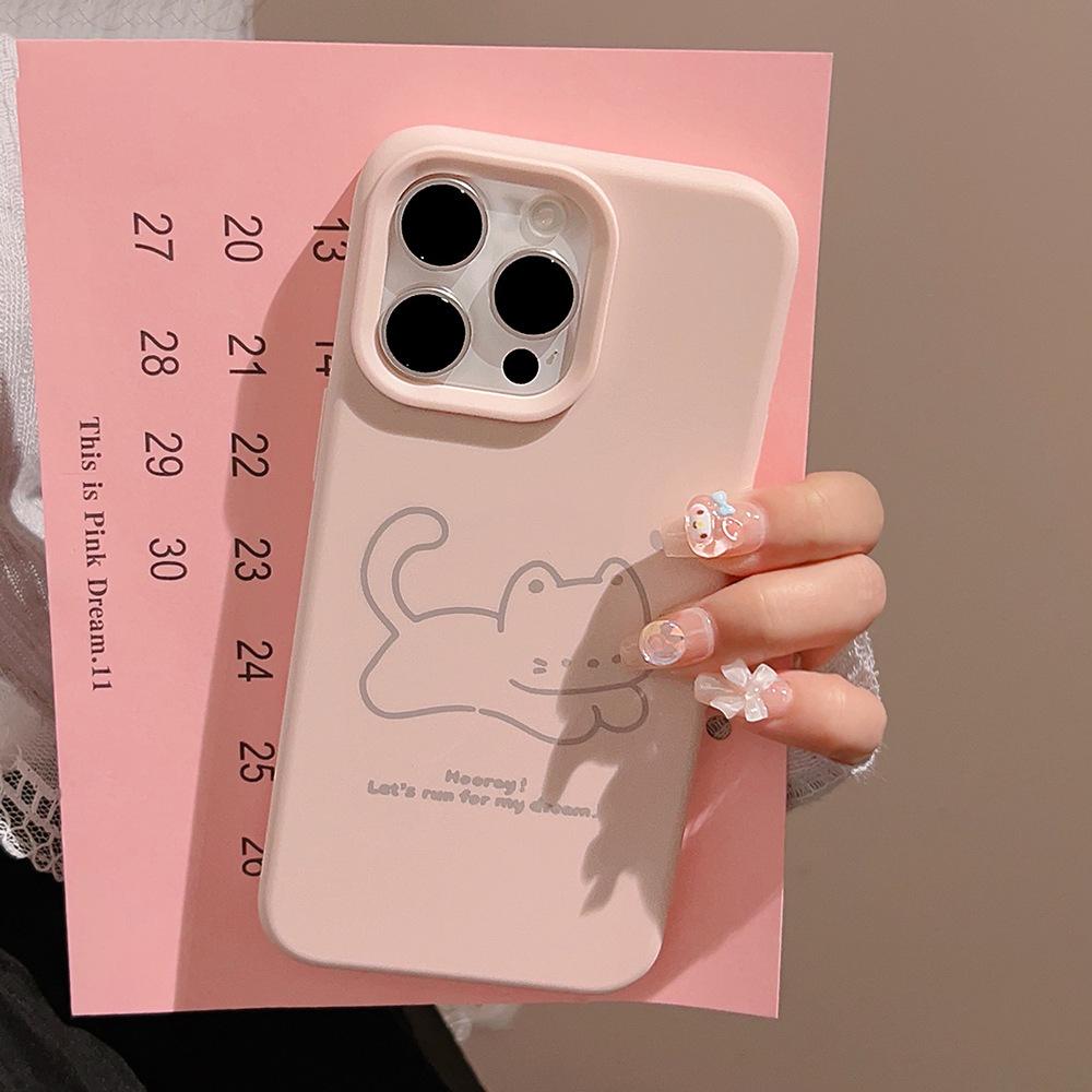 Simple Ins Cat Puppy подходит для iPhone14pro Max чехол для мобильного телефона мягкий клейкий мультфильм 15 Apple 16 силиконовый