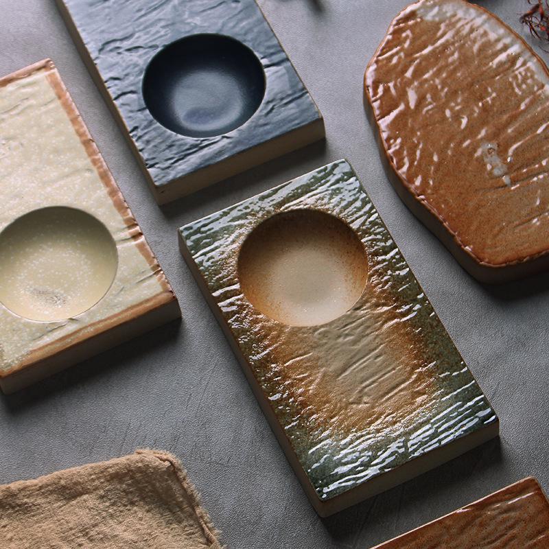 Японская минималистичная керамическая тарелка для суши и пельменей - Изысканный подглазурный дизайн