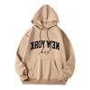 Womens Oversized Letter Print Hooded Sweatshirt Loose Fit Gothic Streetwear Cotton Blend Pullover