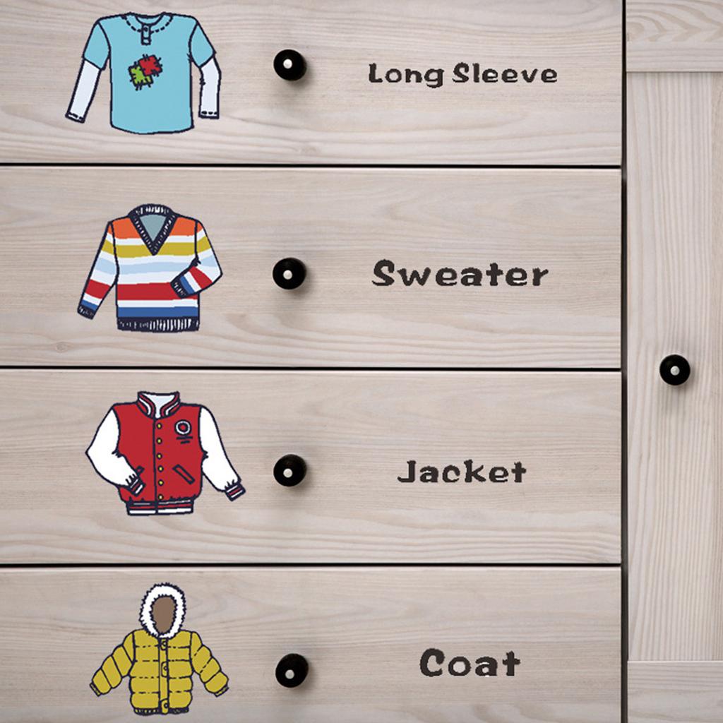 Clothes Reflective Box Classification Underwear Sticker Label Boy Storage Little Boy Stickers Reusable Stickers For Girls