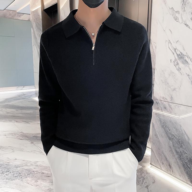 Осенне-зимнее пальто в корейском стиле со свободными лацканами, мужской свитер с длинным рукавом, нижняя одежда, рубашка, модный свитер-пуловер