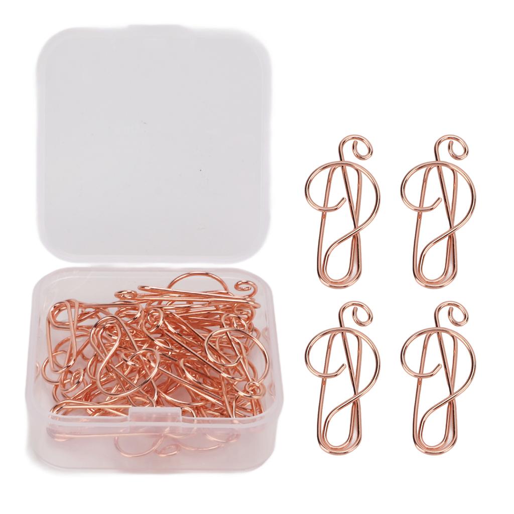 20 шт. Формованные скрепки для бумаги, золотые музыкальные знаки, эффективная фиксация, железный материал, офисные зажимы для