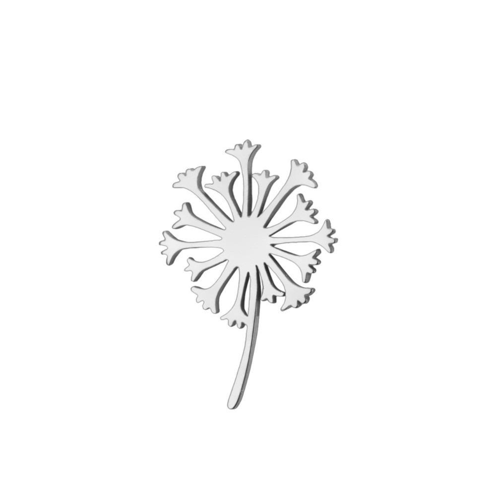 Stainless Steel Blowball Brooch Luxury Suit Badge Pin Trendy Women Brooch  Suit Collar