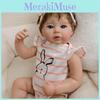 19inch Silicone Reborn Baby Doll With Striped Headband And Rabbit Print Clothing Decorationfor Collectors And Gift Givers