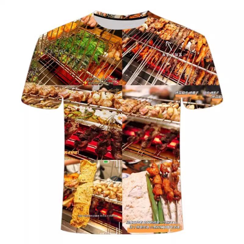 Мужская футболка с графическим принтом 'Food Barbecue' Одежда Смешная 3D