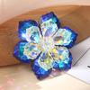 Shiny Glass Flower Brooch Ladies Blue Party Brooch Niche Accessories