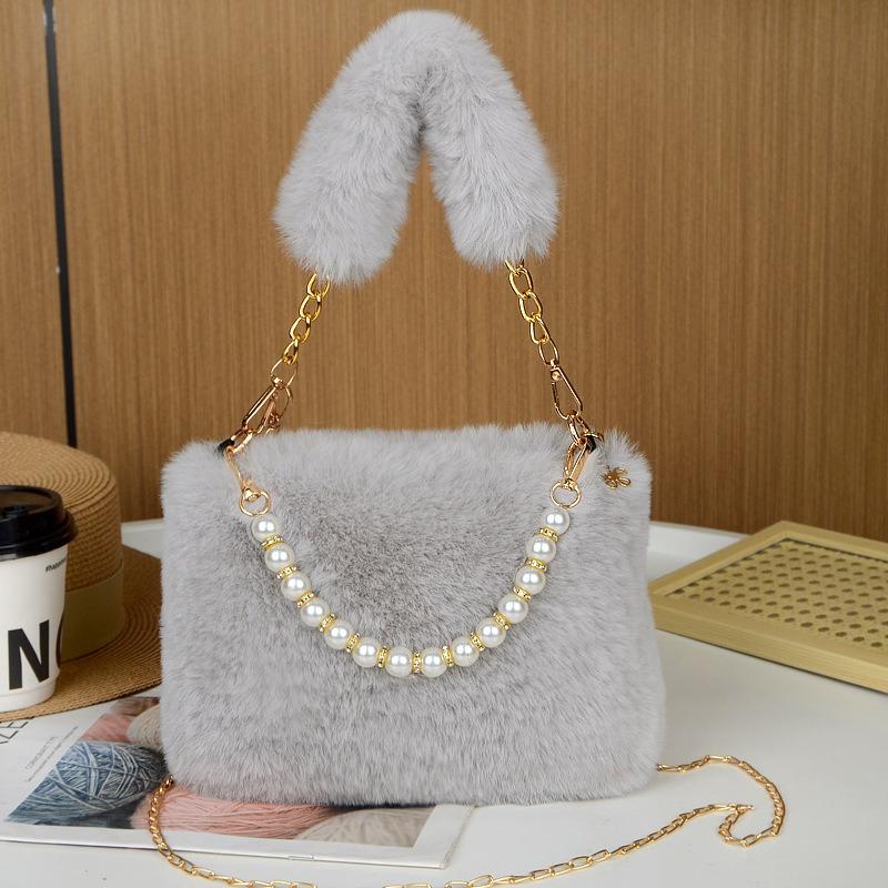 New Underarm Bag Women's High-end Sense Large-capacity Plush Versatile Portable Shoulder Bag Student Plush Bag