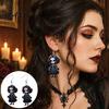 Cartoon Witch Earrings Halloween Earrings, Gothic Drop Lightweight Acrylic Pendant Day of The Dead for Women Girls Accessories Eye-catching