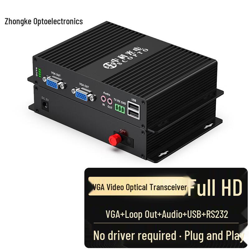 Zhongke Optoelectronics HD VGA Оптоволоконный трансивер