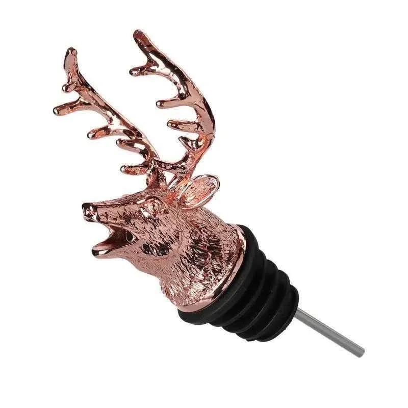 1Pcs Deer Head Pourer Detachable Oil Wine BottlePourer Cap Spout Stopper Mouth Dispenser Bartender Kitchen Tools Bar Accessories