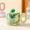 Маленькая подарочная керамическая чашка с крышкой, симпатичная, дорогая, чашка для воды с изображением щенка, набор чашек для всей семьи, для девочек