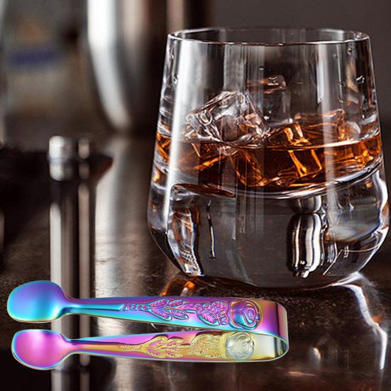 Зажим для кубиков льда из нержавеющей стали, нержавеющий, яркий цвет, удобная ручка, круглая головка, сахар, еда, барбекю, щипцы для выпечки, кухонный инструмент