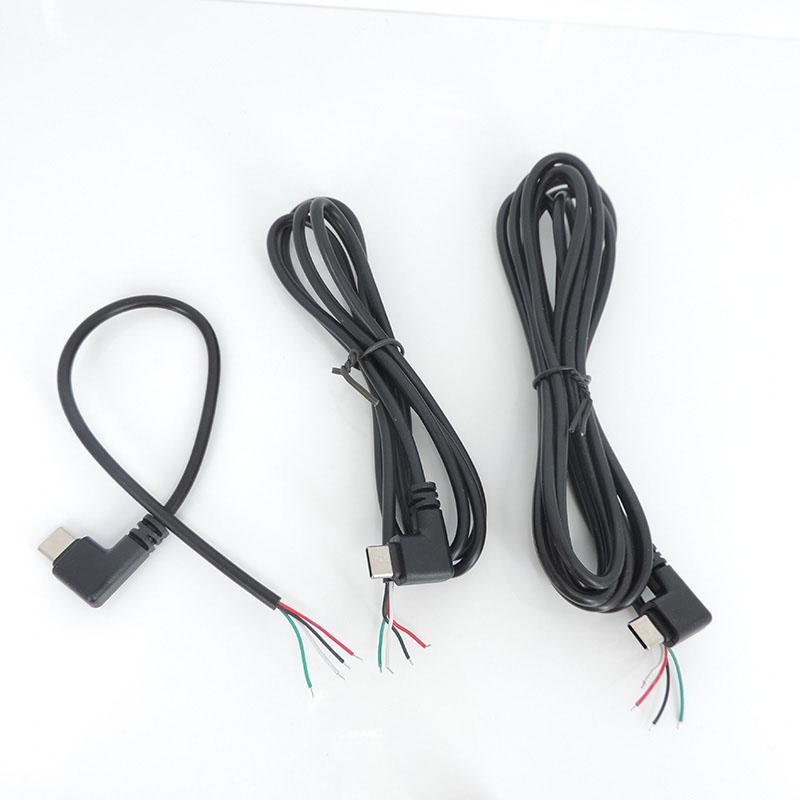 4 шт., 2/4-жильный контактный провод USB 2,0, тип C, мужской, женский, угловой, тип-c, кабельный разъем, прямоугольная вилка, данные для самостоятельного ремонта, зарядный шнур