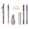 Tombo W Pencil MONO X PiT Stationery Set Pastel Glass Brown Set X Mechanical Glue Correction 2 X Colored 7-piece (2 0.5mm Pencils, Eraser, Stick, Tape,
