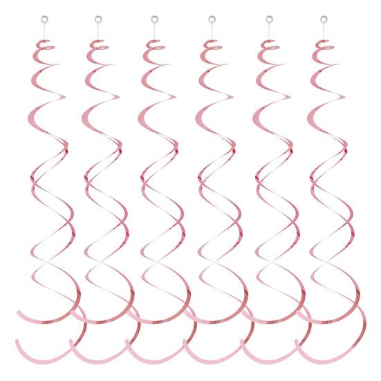 6 шт., спиральный кулон, вечерние растяжки, подвесной пластиковый стример, спиральный кулон, двойной хвост, вечерние, потолочные, фольгированные, вихревые украшения