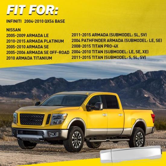 2Pcs Car Exterior Parts Rear Door Handle LH+RH for 2011-15 Nissan Armada Chrome