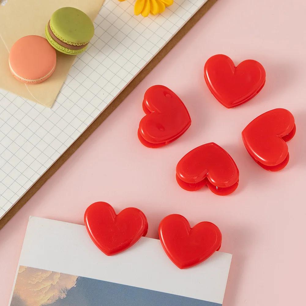 10 шт./лот скрепки в форме сердца, симпатичные многоцелевые маленькие пластиковые скрепки для школьников и студентов