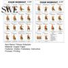 Tai Chi Chair Workout Chart Poster 2Pcs Exercises for Seniors and Beginners 10x8 Inch Frameless Fitness Schedule with Gentle Seated Poses Flexibility