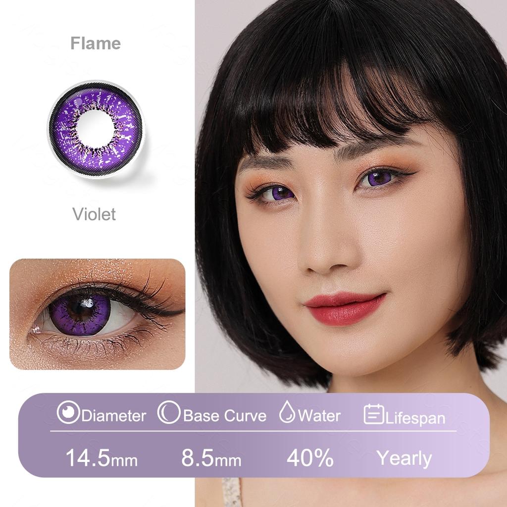 (0~-8.00)Цветные контактные линзы JeweLens 2шт Аниме Косплей