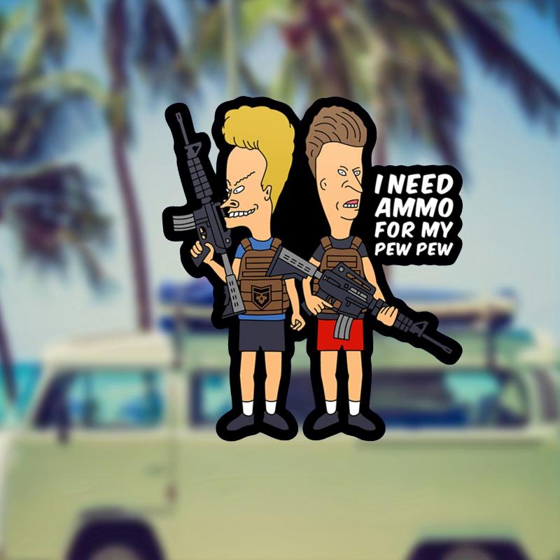 Мне нужны наклейки на машину "Pew Pew" Мультяшные Автоаксессуары Украшение на Окно Бампер Кузов Самоклеящиеся Виниловые Наклейки