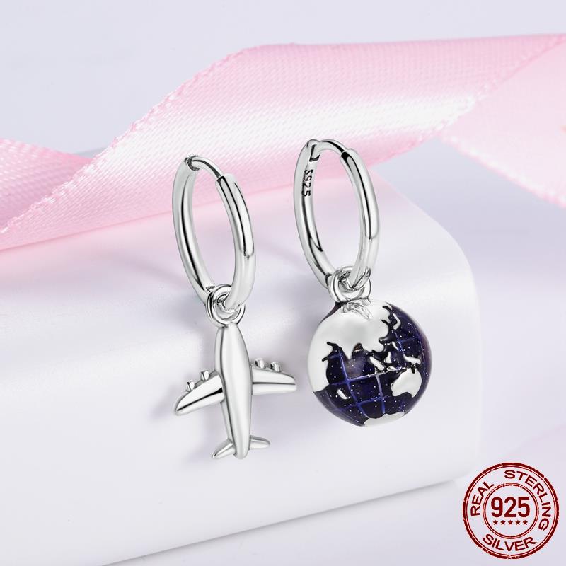 Новые серьги-кольца из серебра 925 пробы с подвесками для женщин, модные большие круглые модные серебряные серьги, изготовление ювелирных изделий