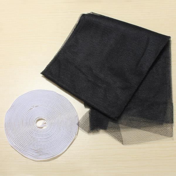 Moustiquaire de fenêtre - Adhésif Filet Anti Moustique - 130x150cm - PVC Gris