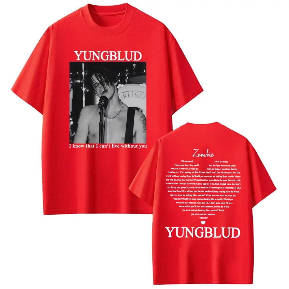 Yungblud Зомби Рок-группа Графическая футболка Мужская Хип-хоп Ретро Фанат Музыки Одежда Футболки Мужская Повседневная Свободная Футболка с коротким рукавом