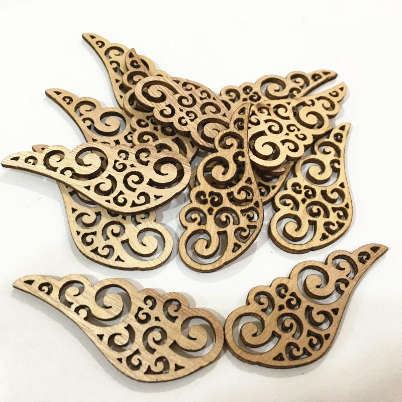 40pcs Angel Wings Log Color Wood Chips Non-porous Patch Children's Puzzle Materials