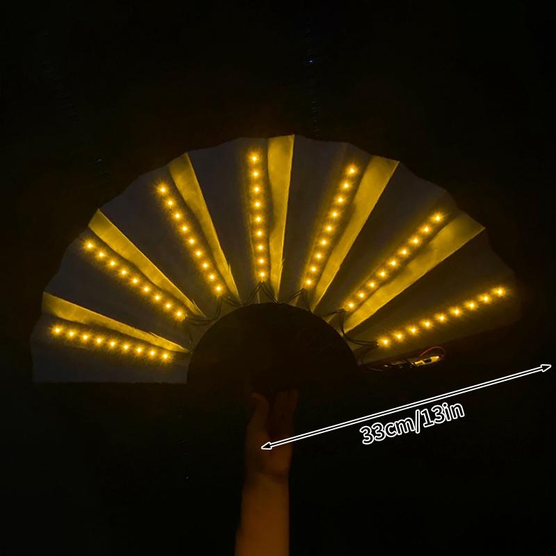 LED Wedding Hand Fans Dance Fan for Women Custom Wedding Fan Folding Hand Fan for Women Glow Fan Glow In Dark Abanicos Para Boda