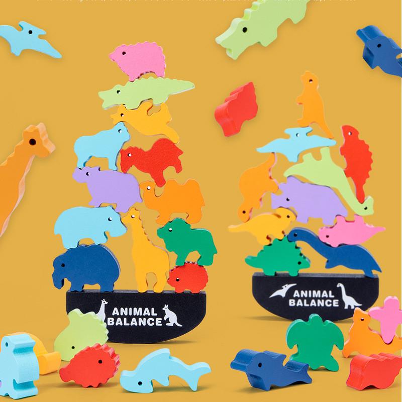 Wooden Marine Animal Stacking Blocks For Early Learning Cognitive Development