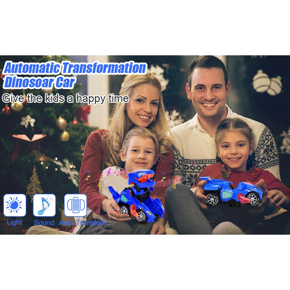 2 в 1 игрушки-трансформеры динозавров автоматическая игрушка-трансформер динозавров со светодиодной подсветкой и музыкой игрушечный электромобиль автомобиль для детей от 2 лет подарок детям