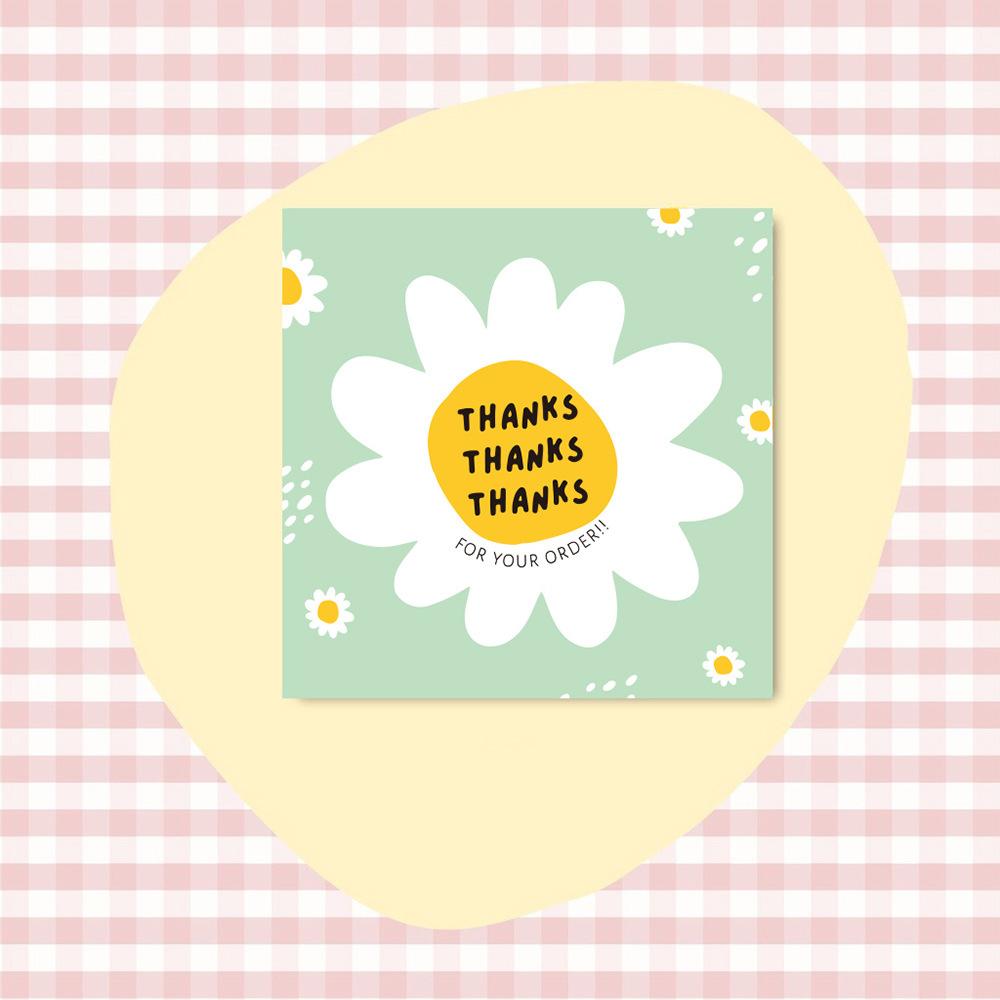 50pcs/Pack Mini Flower Thank You Cards for Gift Box Package Holiday Cards Bakery Flower Shop Small Businesses Decor Cards