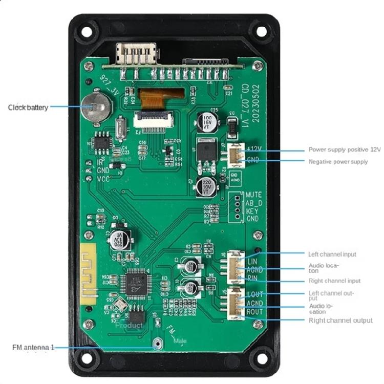 Промышленная плата декодирования MP3 с 2,8-дюймовым ЖК-дисплеем, стереозвуком, простой установкой