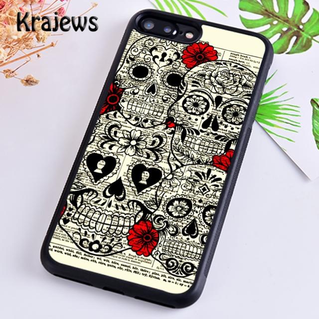 Чехол для телефона Krajews Candy Skull Sugar Day Of The Dead для iPhone 14 5s 6s 7 8 plus X XR XS 11 12 13 pro max Samsung S21 S22 ultra