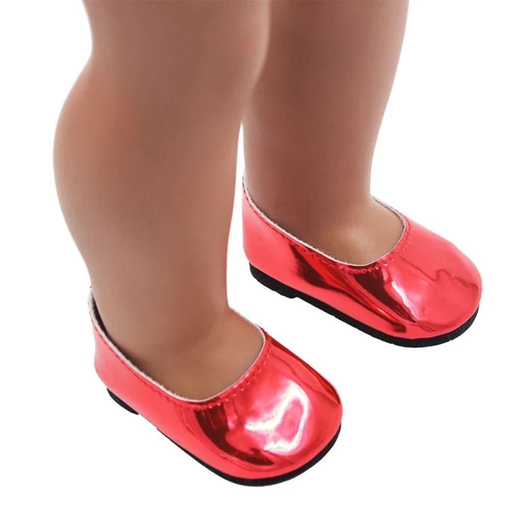 PU Leather Glossy Shiny Shoes Doll Shoes Reborn Doll Shoes PU Leather Doll Shoes Kids Gifts