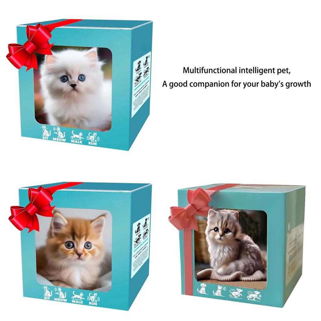 Интерактивная роботизированная плюшевая кошка-игрушка с датчиком интеллекта и тяговым шнуром для обучения ползанию младенца, милая комфортная игрушка