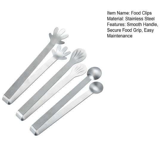 Yousheng 3 шт. зажимы для еды из нержавеющей стали в форме ракушки с гладкой ручкой для хлеба, буфеты, барбекю, многофункциональные щипцы для обработки продуктов