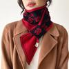 Long Knit Scarf Women Autumn Winter Double Layer Cold Proof Warm Neck Warmer Versatile Neck Cover