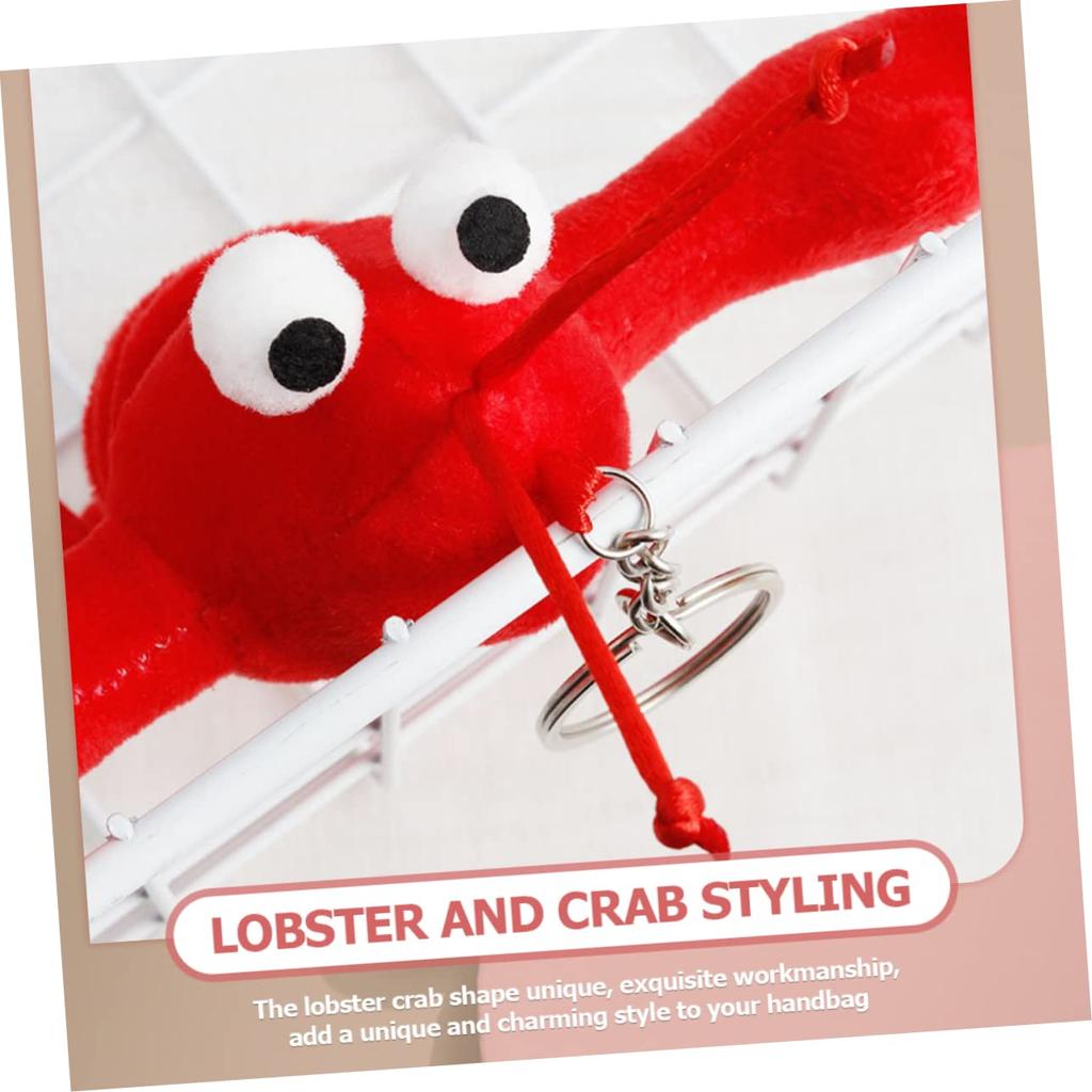 EXCEART Кулон Рак Клешня Плюшевая Игрушка Крабовая Брелок Милая Игрушка Краб Съедобный Аксессуар Хвост Лобстера Брелок для Сумки Образец Еды 5 Штук