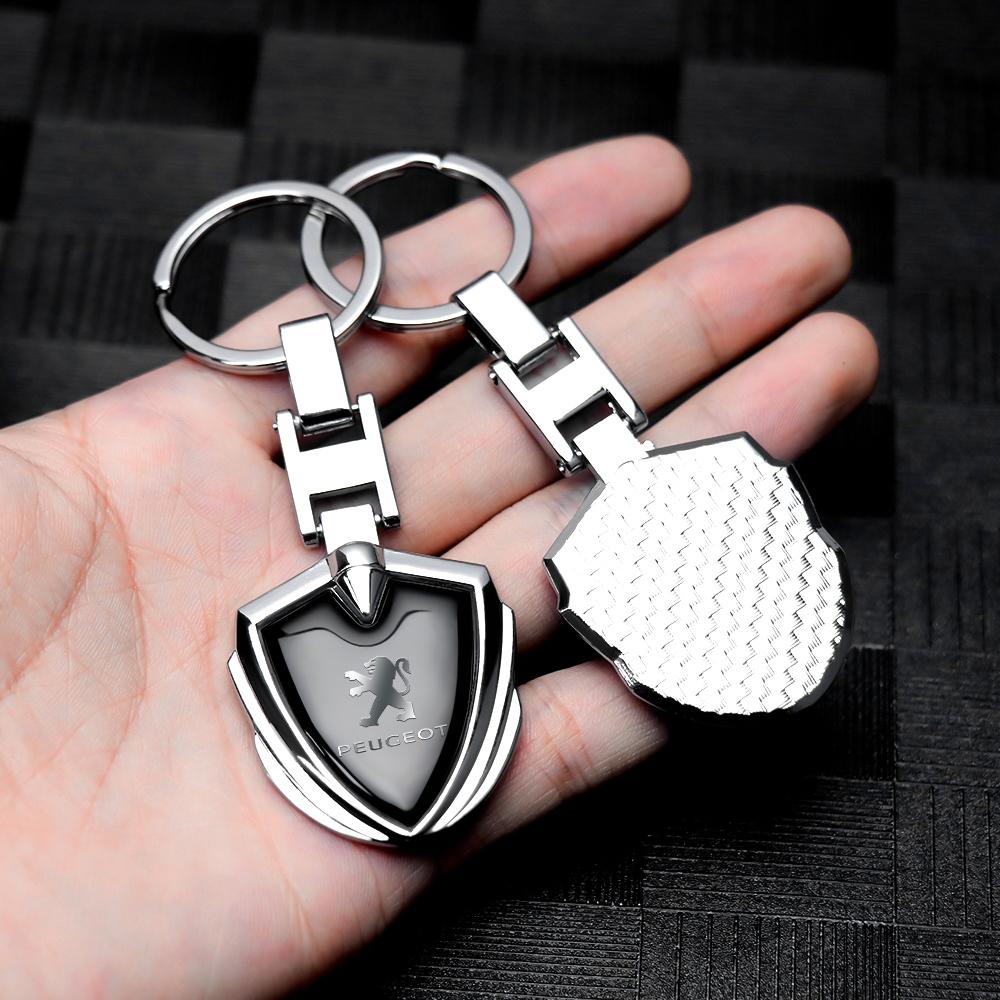 2026 Hot Car Sticker Metal Alloy Car Keychain Pendant Key Ring Car Key Accessories For Peugeot 207 3008 206 208 308 307 407 508