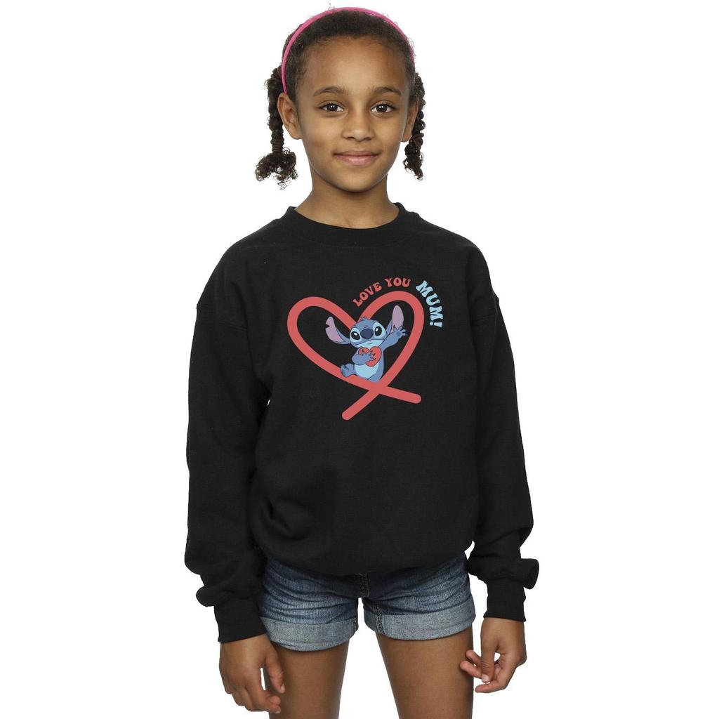 Disney Girls Lilo & Stitch Love You Mum Sweatshirt
