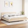 3139926 vidaXL Divan Bed with Mattress Cream 200x200 Cm Fabric