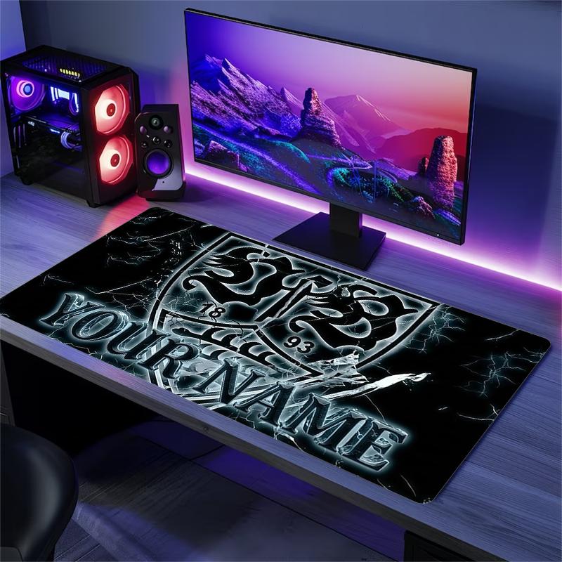 Custom Name,VfB Stuttgart Mouse Pad, Large Gaming Desk Mat, Non-slip XXL Mousepad for Laptop & Tablet, Mini PC Playmat with Stitched Edges