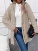 Кардиган с капюшоном однотонный европейско-американский на осень/зиму 2024 с длинными рукавами на пуговицах